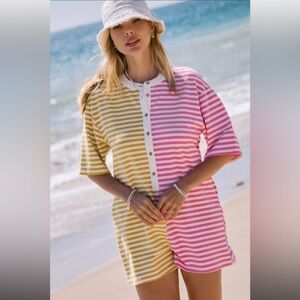 NWT ODDY Striped Short Sleeve Romper Size 1X